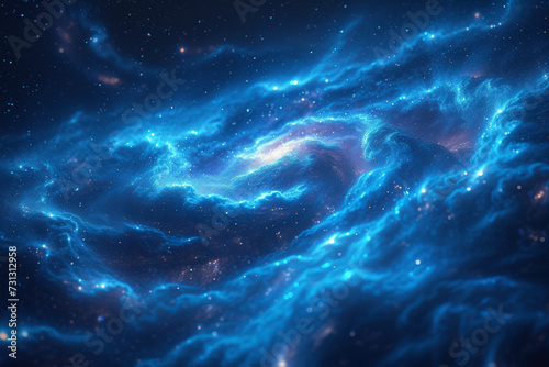 A mesmerizing celestial background, with galaxies swirling in cosmic ballet, portraying the vastness and mystery of the universe. Concept of cosmic wonder. Generative Ai.