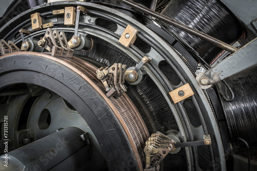 Εκτύπωση καμβά Detail of a historic electric engine.