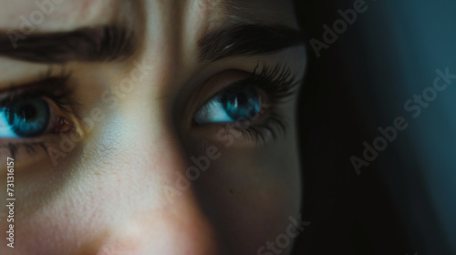 Garota com olhar triste e depressivo  photo