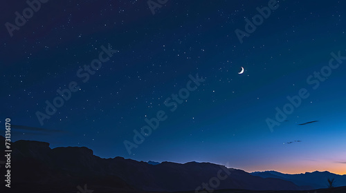 Sky night stars and moon, islamic night,sunset © Uzair