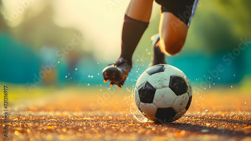 Close Up of Person Kicking Soccer Ball © Ilugram