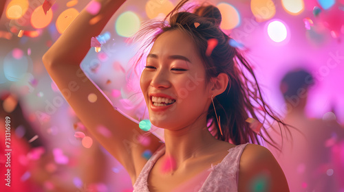 Woman Dancing With Confetti