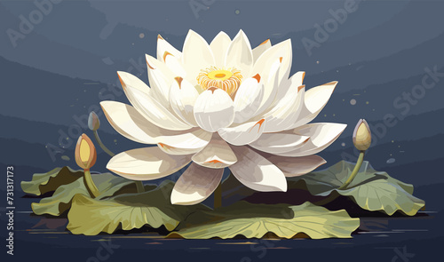 white lotus isolated vector style