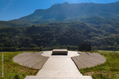 Sutjeska National Park, Bosnia and Herzegovina - August 01, 2023: The World War II monument in Sutjeska National Park, Bosnia and Herzegovina. Memorial complex Tjentiste. photo