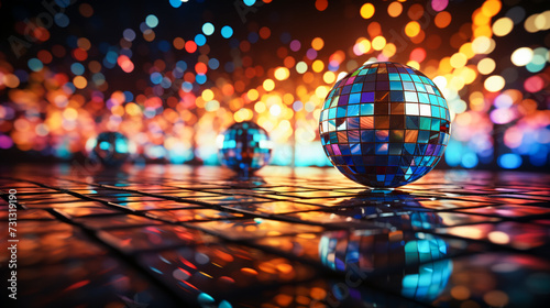 Disco ball. Night party background
