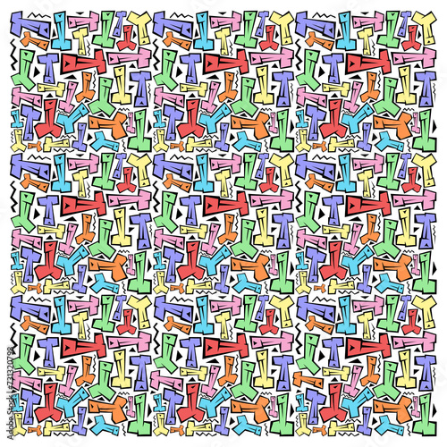 Cartoon style seamless penis pattern. Stylized human penis vector illustration.
