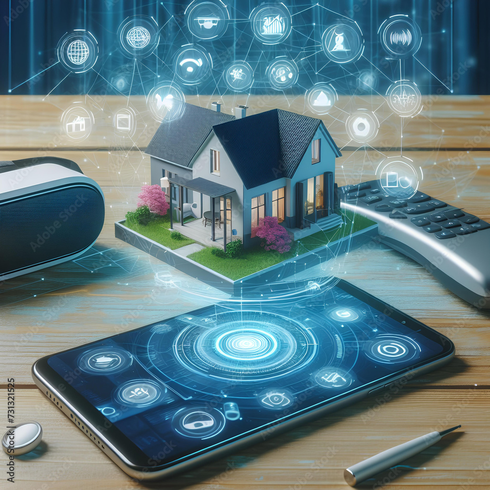 tablet of modern smart home technology concept tablet of modern smart home technology concept