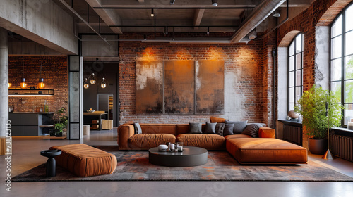 Stylish Urban Interior. Loft Style. Modern Residential Interior