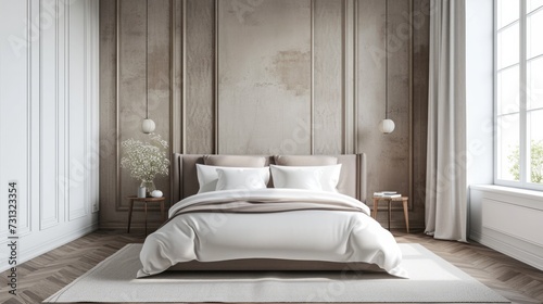 Velvet upholstered headboards add a touch of sophistication and warmth to minimalist bedrooms