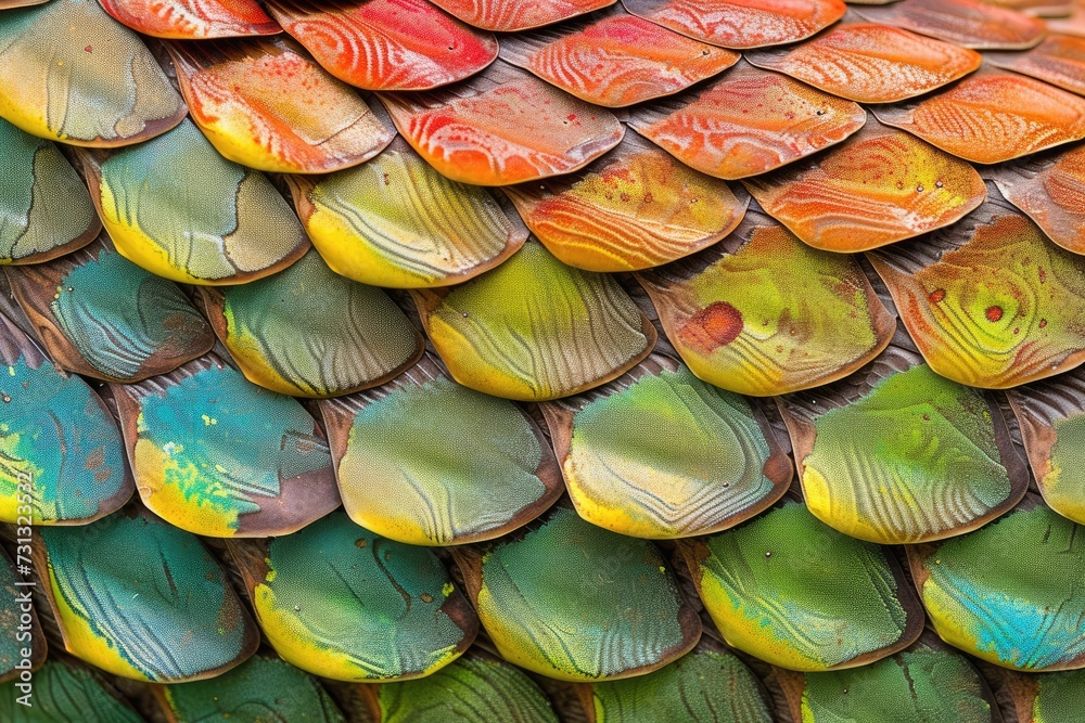 colorful metal texture snake scales