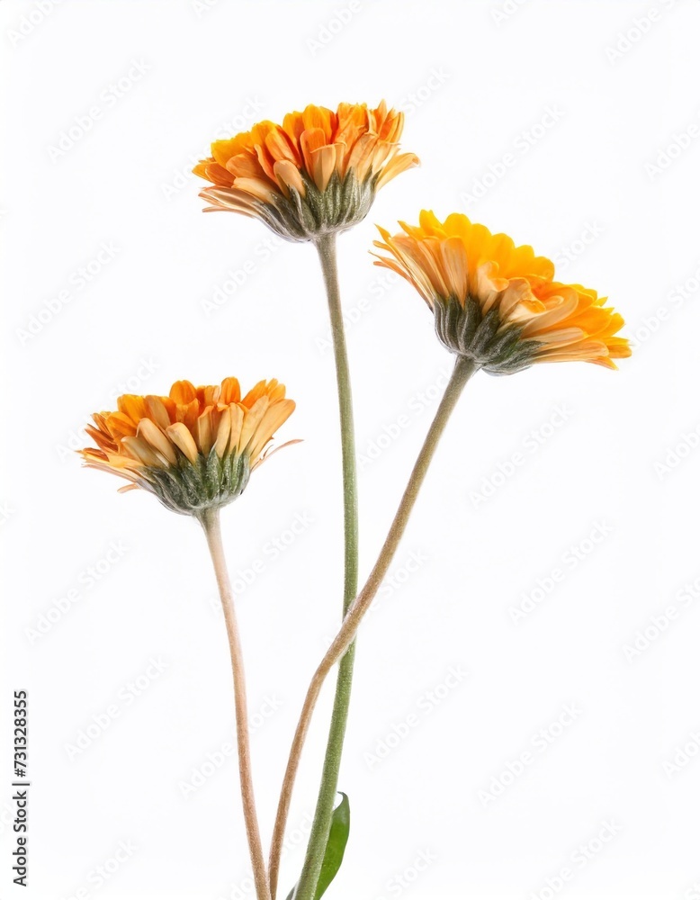 Calendula flowers isolated on white background. Calendula flowers isolated on white background.