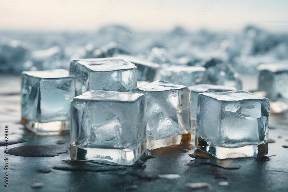Obraz premium ice cubes melting