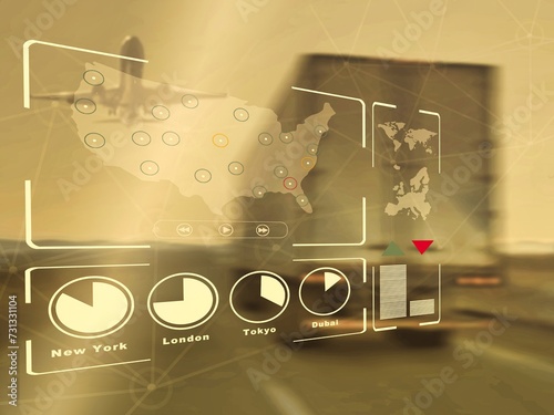 Canvas Print monitoring international transportation movements business
