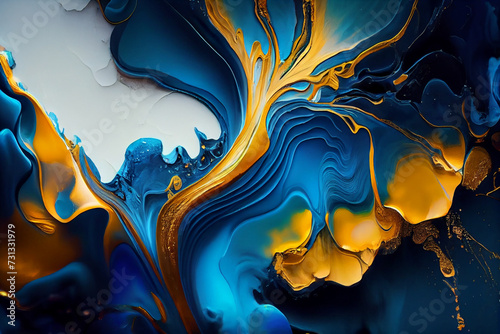 Luxury abstract fluid art painting in alcohol