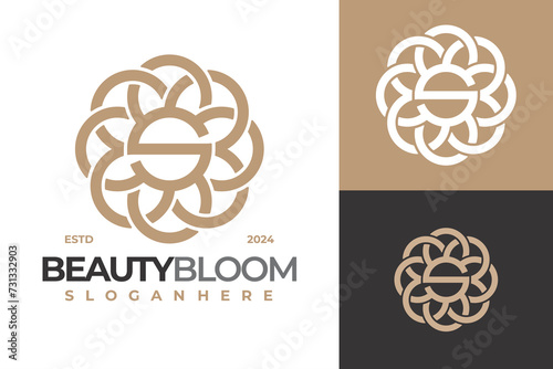 Letter S Beauty Floral Bloom Logo Design Vector Template