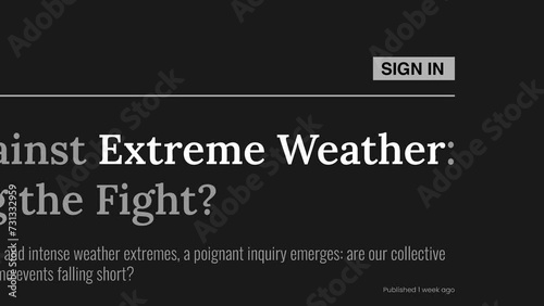 Term 'Extreme weather' highlighted on FAKE headlines news publications. Titles on black background. Can be used for editorial AND non editorial content as everything is 100% fake photo