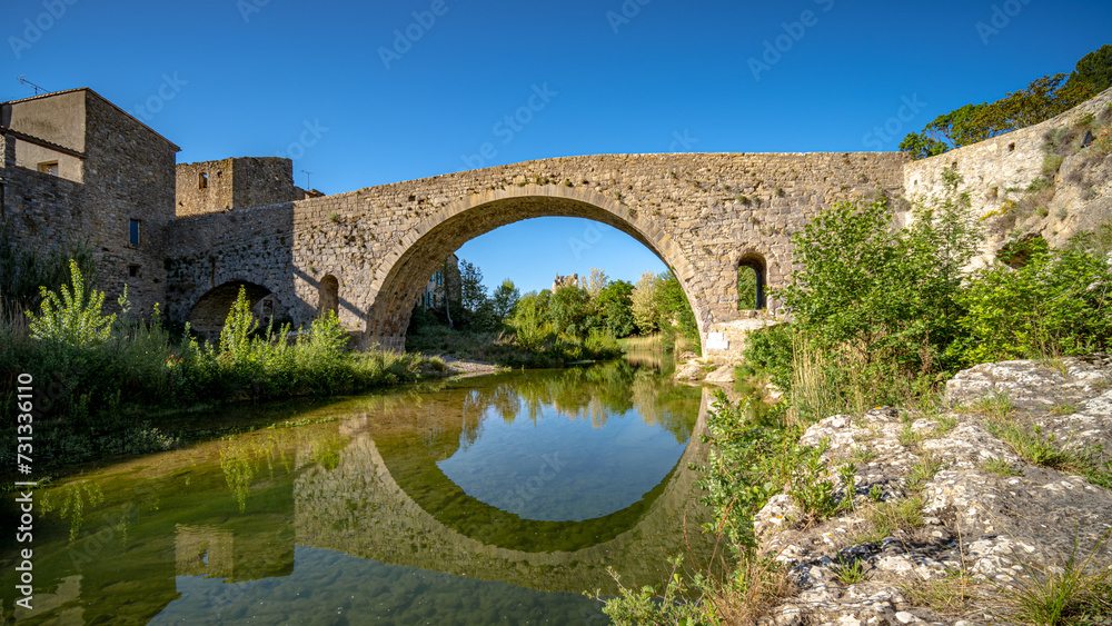 The old bridge of a Southern France village