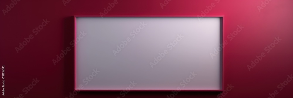 blank frame in Burgundy backdrop with Burgundy wall, in the style of dark gray