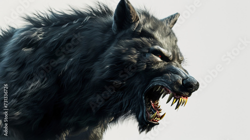 A stunning 3D rendering of a ferocious werewolf captured in intricate detail. With its menacing expression and wild fur  this artwork brings the mythological creature to life. Perfect for Ha