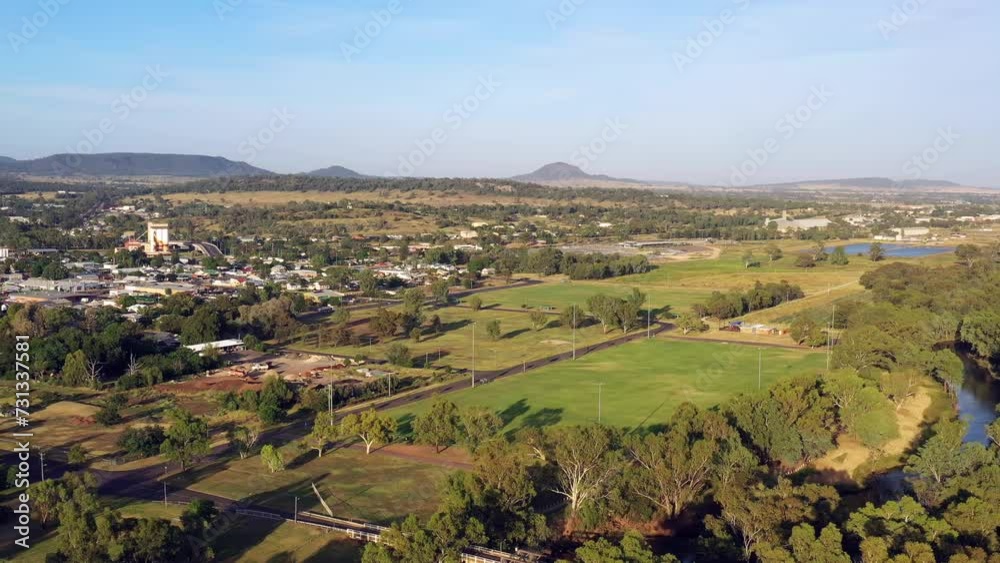 Small rural outback regional town Gunneday in New England of Australia aerial 4k.
Small rural outback regional town Gunneday in New England of Australia aerial 4k.
