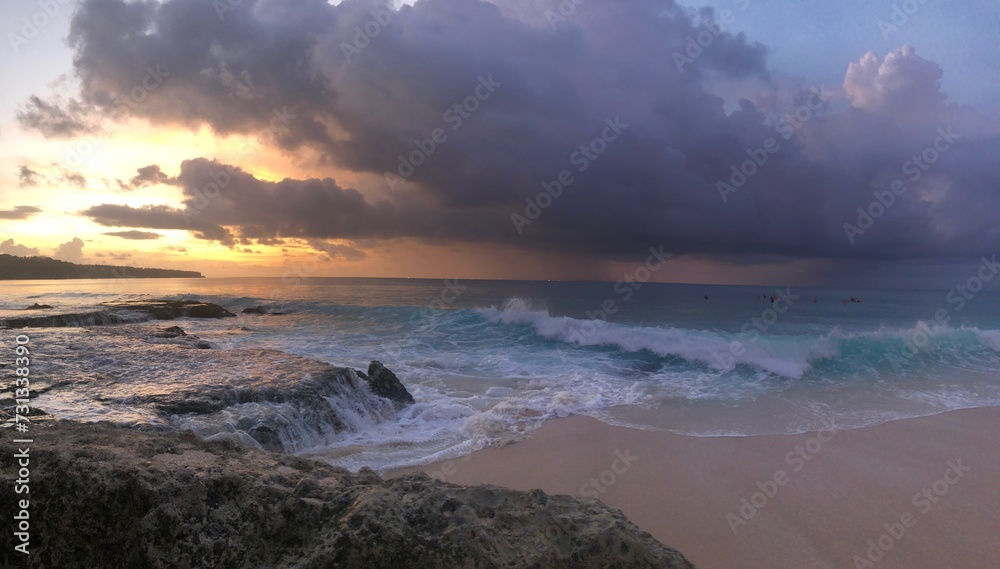 Bali sunset on a stormy day, January 2024