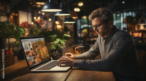 Businessman working with a laptop © Mamital