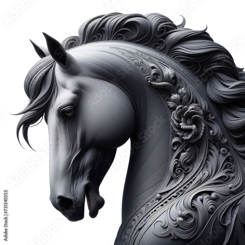 Equine Majesty: Isolated Horse on a Clear PNG Canvas - Generative AI © faical