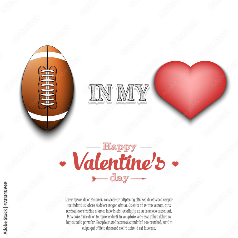Football in my heart. Happy Valentines Day