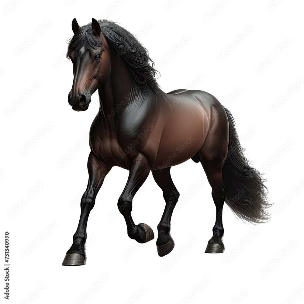 Equine Majesty: Isolated Horse on a Clear PNG Canvas - Generative AI