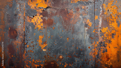 A captivating image of a distressed metal surface, showcasing rust and patina that beautifully enhance the industrial, aged effect. The weathered textures and rich colors lend an authentic a