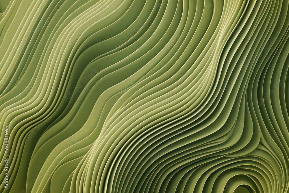Curve stripe pattern. light olive green background of lines with waves. professional background of green lines wavy lines different shades of green