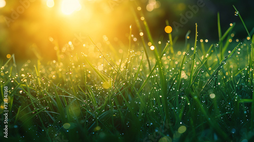 Fresh and vibrant, this seamless pattern showcases the mesmerizing beauty of morning dew on grass, capturing the essence of a new day's dawn.