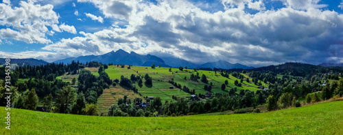 panoramic view of beautiful mountains landscapes of Poland. Tatras