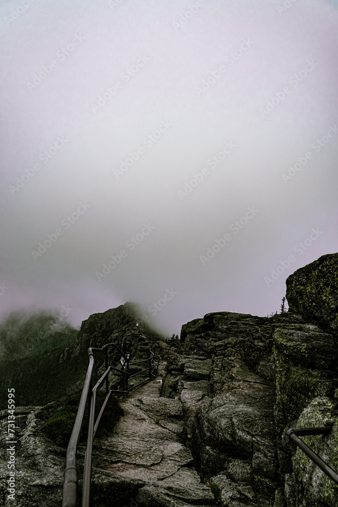 fog over the mountain path