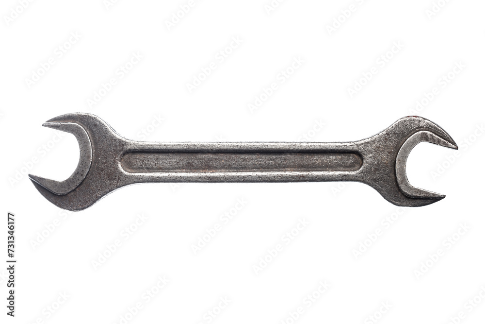 Old wrench isolated on white background Old wrench isolated on white background