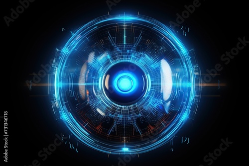 Abstract technology background. Futuristic user interface HUD Circuit. Generative AI