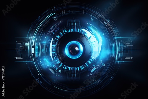 Abstract technology background. Futuristic user interface HUD Circuit. Generative AI