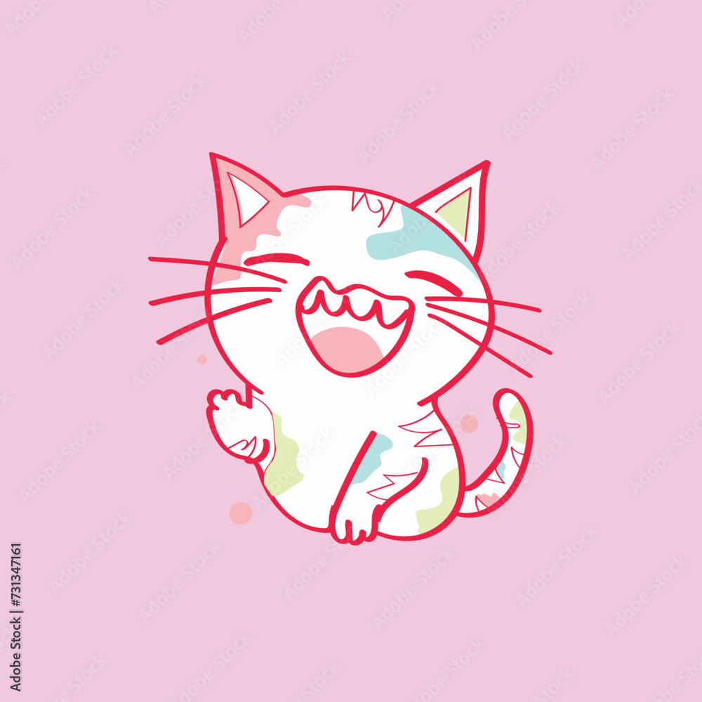 Fototapeta premium Cute cat vector illustration character image
