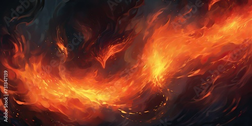 Papier peint Fire flame burning decoration firestorm background decoration motion drawing pai
