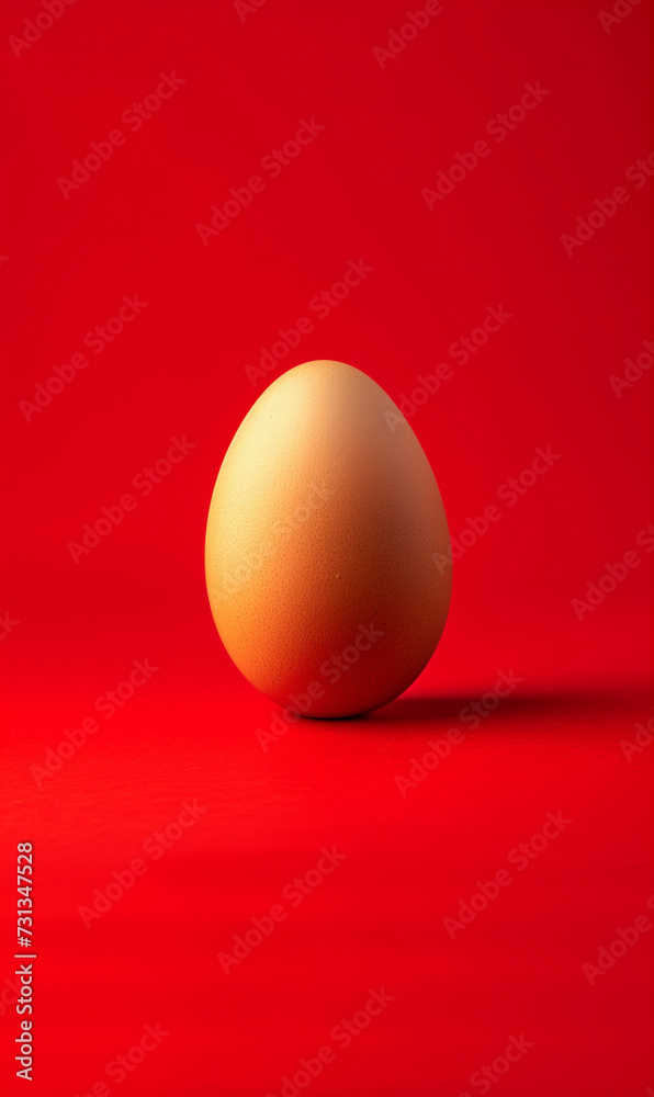 Easter egg on red background, isolated egg Easter egg on red background, isolated egg
