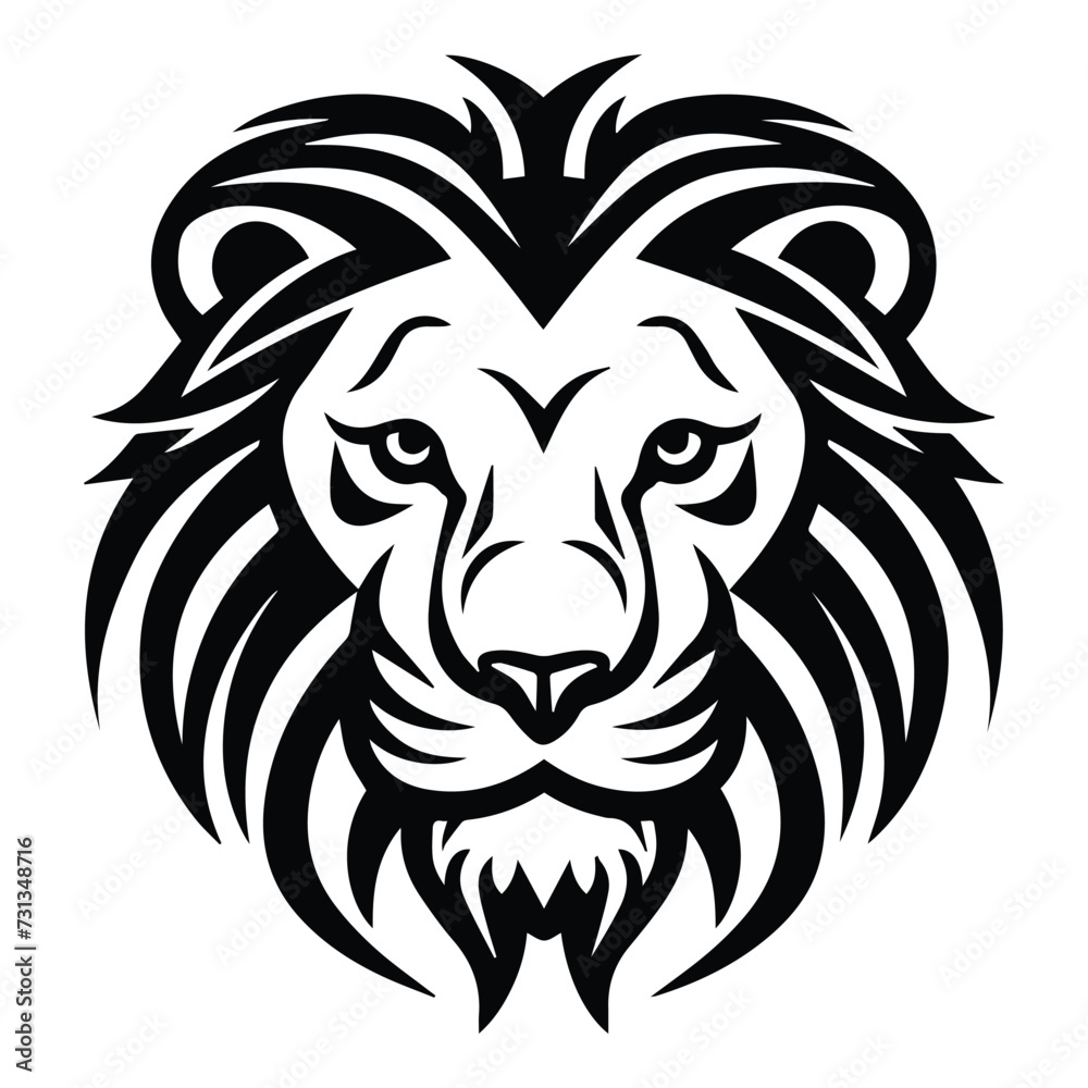 Lion Flat Icon Isolated On White Background