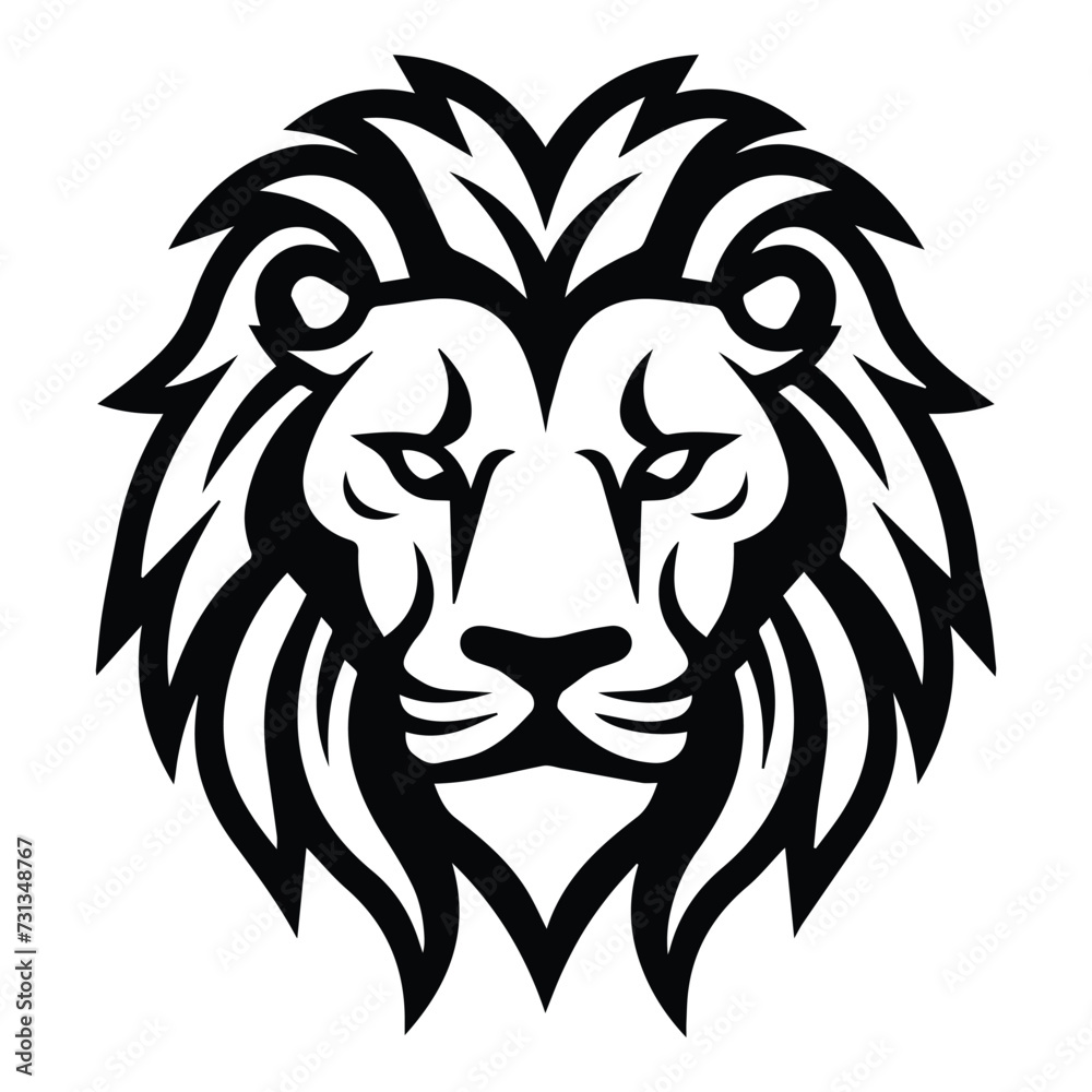 Obraz premium Lion Flat Icon Isolated On White Background