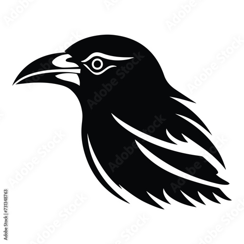 Crow Flat Icon Isolated On White Background