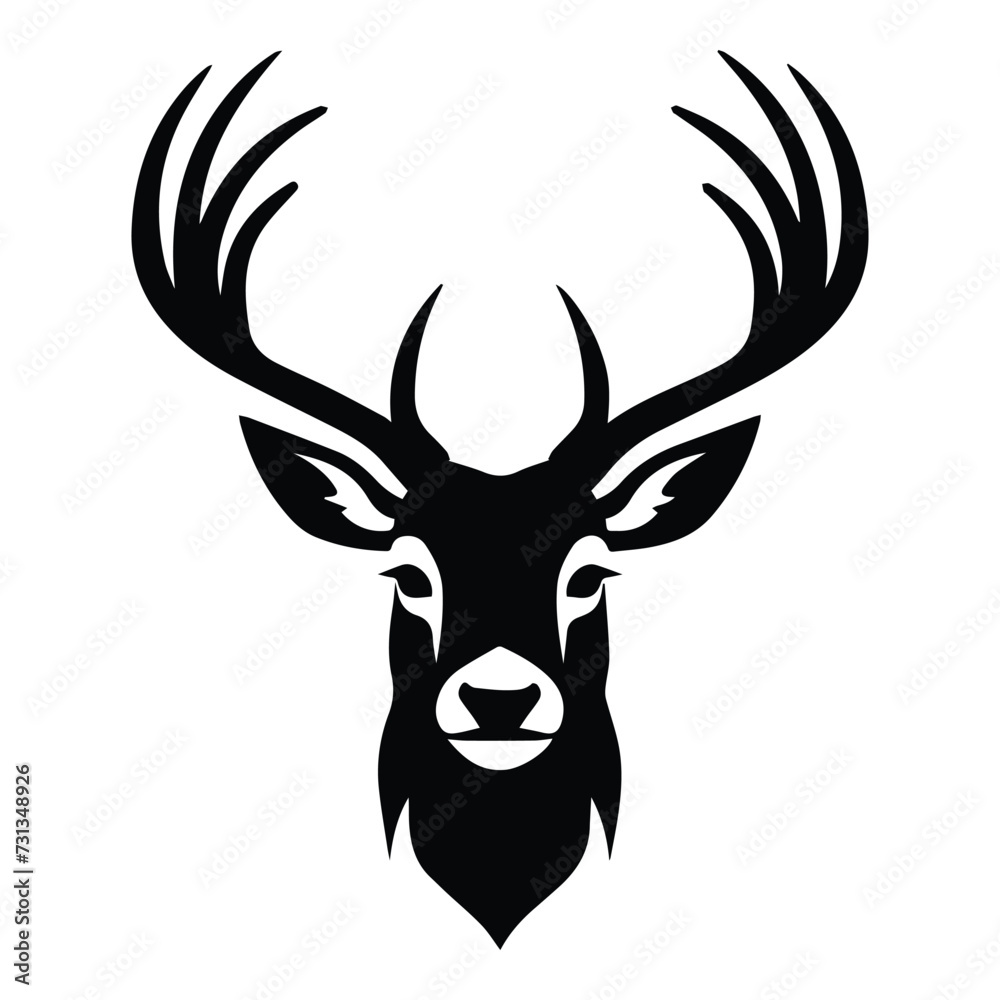 Fototapeta premium Deer Flat Icon Isolated On White Background
