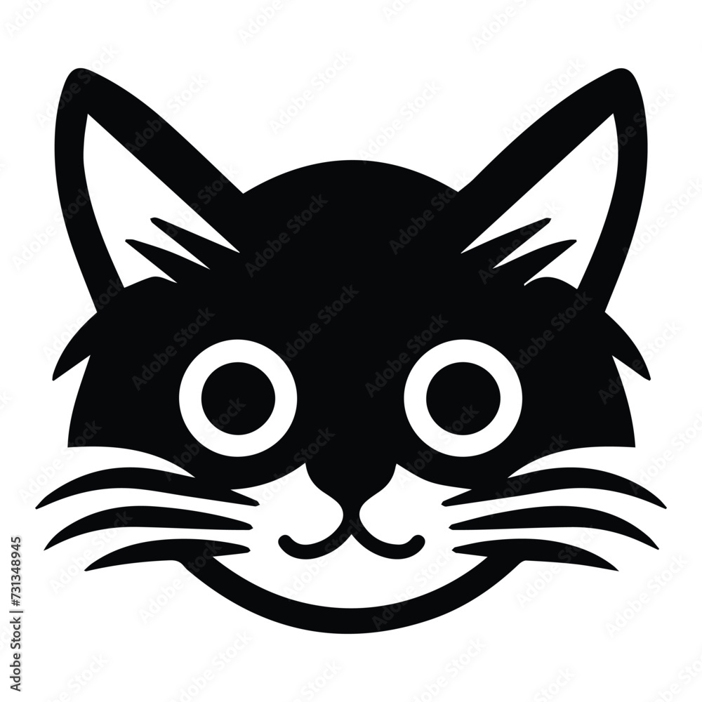 Cat Flat Icon Isolated On White Background