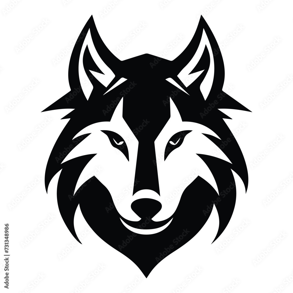 Wolf Flat Icon Isolated On White Background