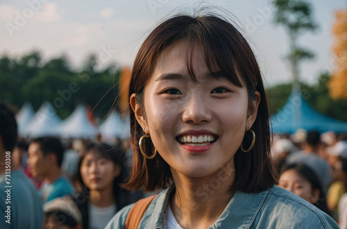 young woman in the music festival