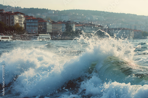 Nice times to see waves at the seaport. This is seaport from Turkey