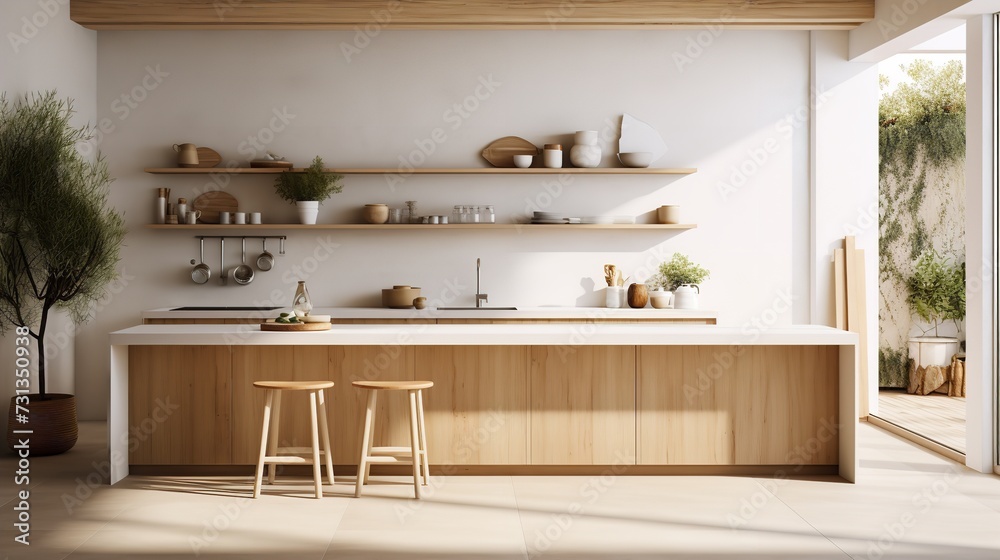 Serene Zen Kitchen: Minimalist Design Blended with Organic Elegance Serene Zen Kitchen: Minimalist Design Blended with Organic Elegance