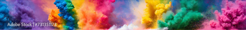LGBT+ Explosion: Abstract Pride-Colored Powder Burst with Isolated Splatter - Rainbow Smoke Particles and Explosive Vibrancy for Inclusive Designs, Celebrations, and Colorful Backgrounds